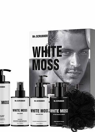 Подарунковий набір косметики для чоловіків mr.scrubber white moss perfumed men's essentials set