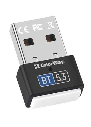 Ku адаптер usb bluetooth universal fit colorway 5.3 черный беспроводной адаптер для ноутбука uni2l_k 3