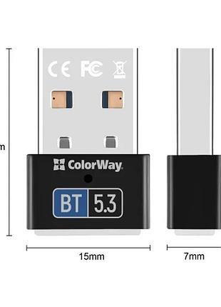 Ku адаптер usb bluetooth universal fit colorway 5.3 черный беспроводной адаптер для ноутбука uni2l_k 5