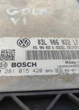 Блок управления двигателем эбу volkswagen golf 2.0 0281015420 03l906022lf