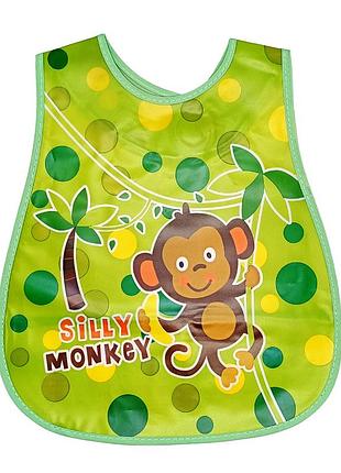Слюнявчик клеенчатый "silly monkey" mgz-0605-17 на липучке