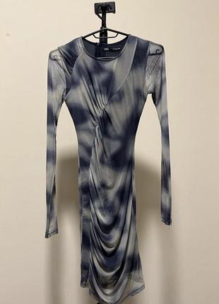 Zara сукня ecru blue xs