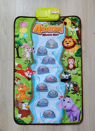 Детский коврик музыкальный lindo 80х50 см музыка звуков животных animal music mat