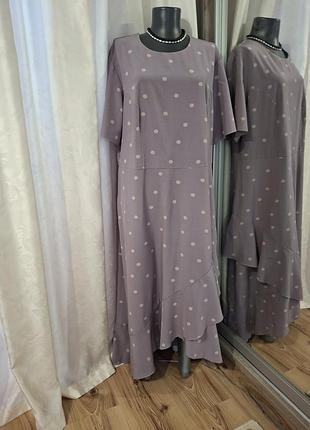 Красивое в горох с воланом платье 👗 3