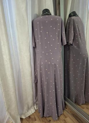 Красивое в горох с воланом платье 👗 4