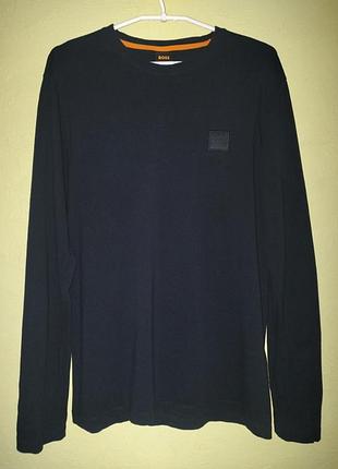 Синий пуловер лонгслив hugo boss мужской