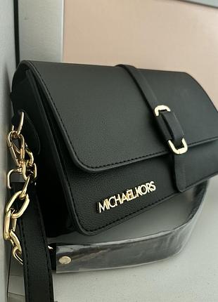 Чорна жіноча сумка в стилі michael kors із ланцюжком