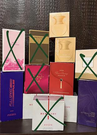 Avon раритет, уцінка, немає в каталогах, вийшов термін herstory,  soft musk, far away royal, far away rebel, tomorrow, attraction game, premiere luxe