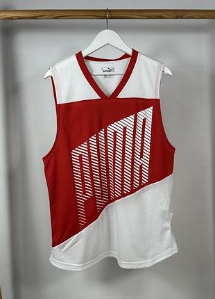 Puma geometrical red white майка з красивим дизайном розмір м