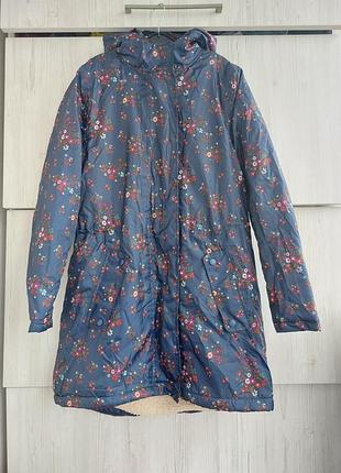 Утепленная удлиненная куртка дождевик cotton traders ru10 us6 eu38