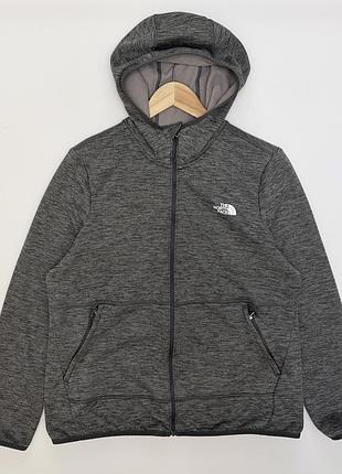 The north face кофта женская на тонком флисе серого меланжевого цвета, размер xl