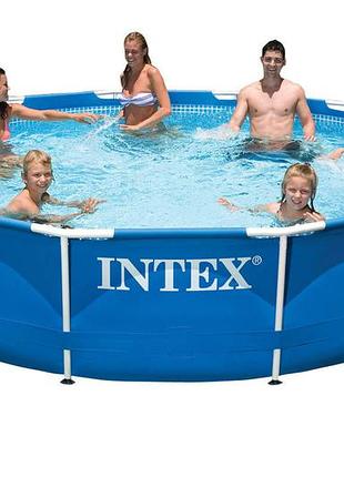 Intex 28210 (диаметр 366 x высота 76см) каркасный бассейн metal frame pool