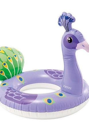 Intex 59221-peacock (диаметр 97см) надувной круг звери. единорог