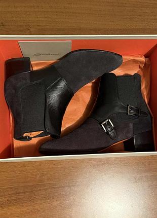 Челси-монки santoni итальялия оригинал 39 кожа/замша