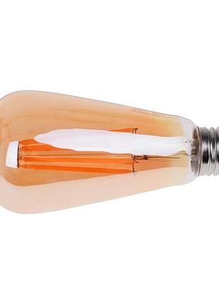 Лампа светодиодная led 12w e27 cog ww st64 amber 220v