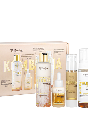 Подарочный набор по уходу за лицом top beauty kombucha, 4 продукта