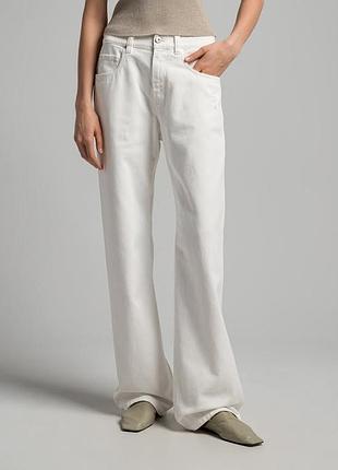 Жіночі джинси  brunello cucinelli cotton denim carpenter made in italy колір naturale / ecru size (m-l) us 8 / it 44