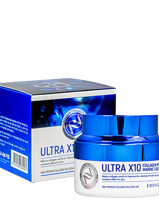 Зволожуючий крем для обличчя enough ultra x10 collagen pro marine з колагеном 50 мл