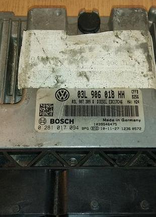 Блок управления двигателем эбу edc17c46 volkswagen audi skoda seat 2.0 tdi 0281017094 03l906018hh