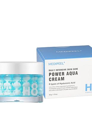 Крем для лица капсульный увлажняющий medi-peel power aqua cream с пептидами 50 мл