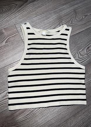 Топ майка h&m в смужку м