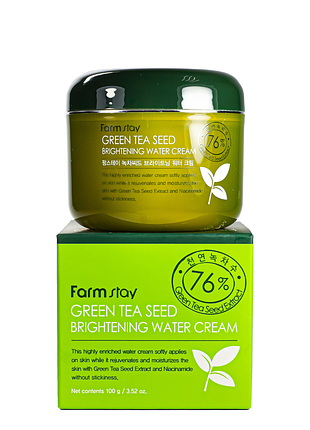 Крем для лица осветляющий farmstay green tea whitening water cream 100 мл
