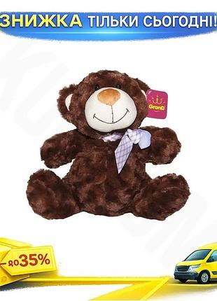Ku мишка мягкая коричневая universal fit с бантом 25 см мягкая игрушка для детей и взрослых подарок дл uni2l_k