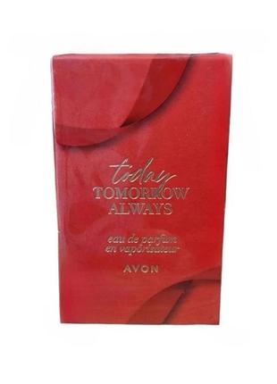 Жіноча парфумована вода today tomorrow always, avon 30 мл червона упаковка рарітет лімітований випуск