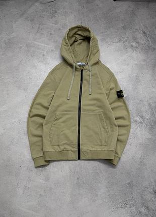 Чоловіче худі stone island на блискавці, хакі