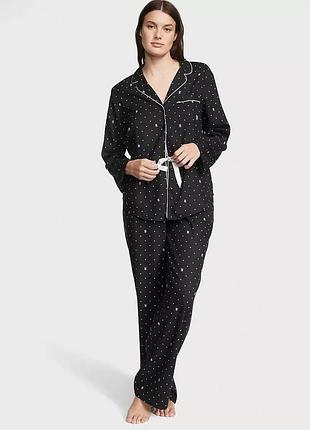 Тепла фланелева піжама flannel long pajama set від victoria's secret