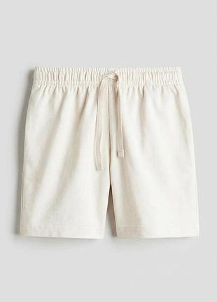 Белые спортивные шорты из легкой хлопковой ткани для мальчиков h&m 9-10 лет