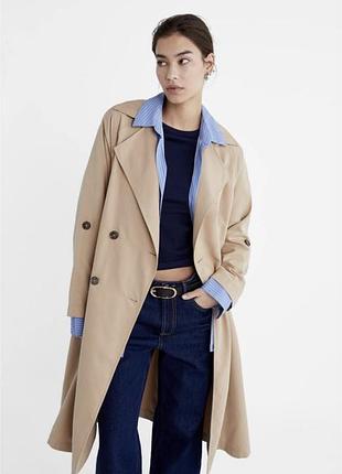 Тренч stradivarius молочний, розмір l 3