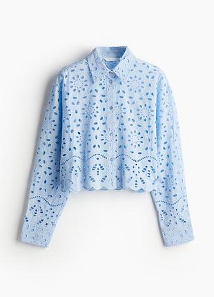 Голубая блуза из прошвы h&amp;m 2