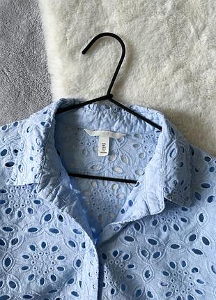 Голубая блуза из прошвы h&amp;m 4