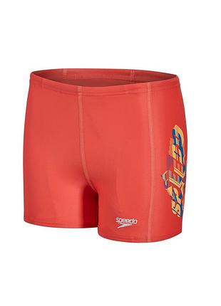 Красные спортивные детские плавки шорты для мальчиков speedo e10 clash aquashort 9-10 лет