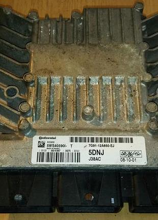 Блок управления двигателем эбу ford mondeo 7g91-12a650-ej 5ws40590i-t