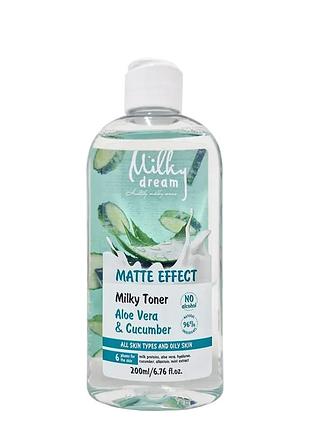 Матирующий молочный тонер milky dream для лица 200 мл