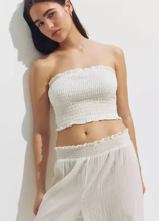 Білий топ h&m бавовна 4