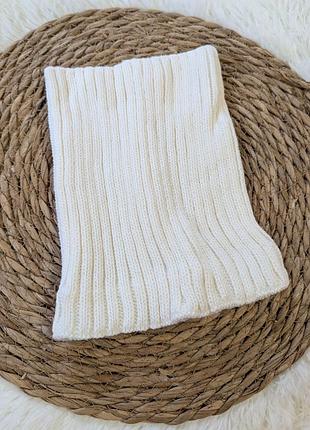 Тепленький детский снуд 🧸 молочного цвета для девочки