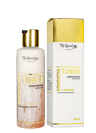 Тонер для лица с комбучой top beauty kombucha двухфазный увлажняющий, 200 мл