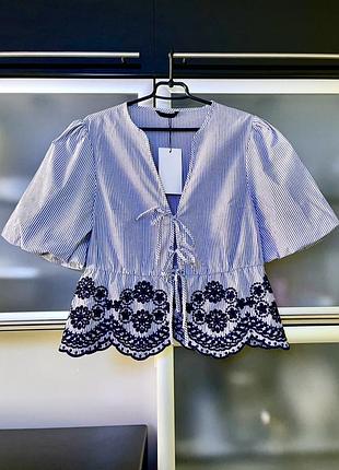 Zara жіноча, нова, котонова ошатна блузка