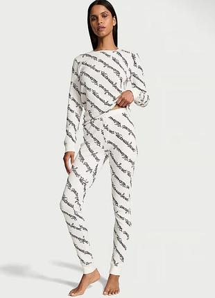 Бавовняна термо піжама victoria's secret thermal long pajama set