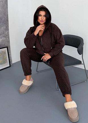 Спортивный костюм флисовый черный