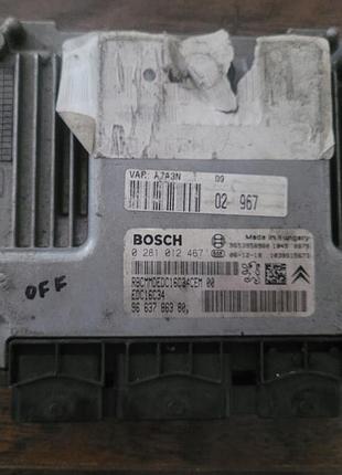 Блок управления двигателем эбу psa 9663786380 0281012467 без immo