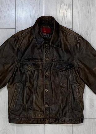 Мужская кожаная куртка zara size 54 (l-xl)