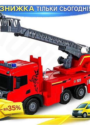 Ku автомобиль пожарная машина universal fit scania с функцией воды световые и звуковые эффекты для дет uni2l_k