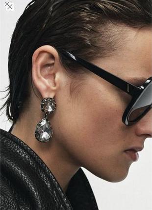 Сережки сірі zara 2