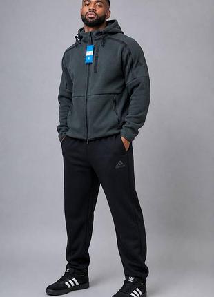 Спортивний костюм чоловічий флісовий adidas terrex! костюм зимний флисовый adidas terrex! костюм спортивный флисовый адидас! размеры l-4xl!