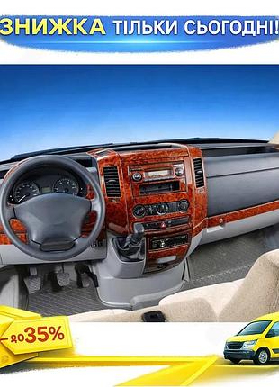 Накладки на панель meric для mercedes sprinter w906 2006-2018 пластикові елементи декору інтер'єру ku-22