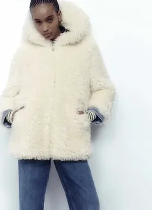 Куртка меховая шуба р s м zara новая